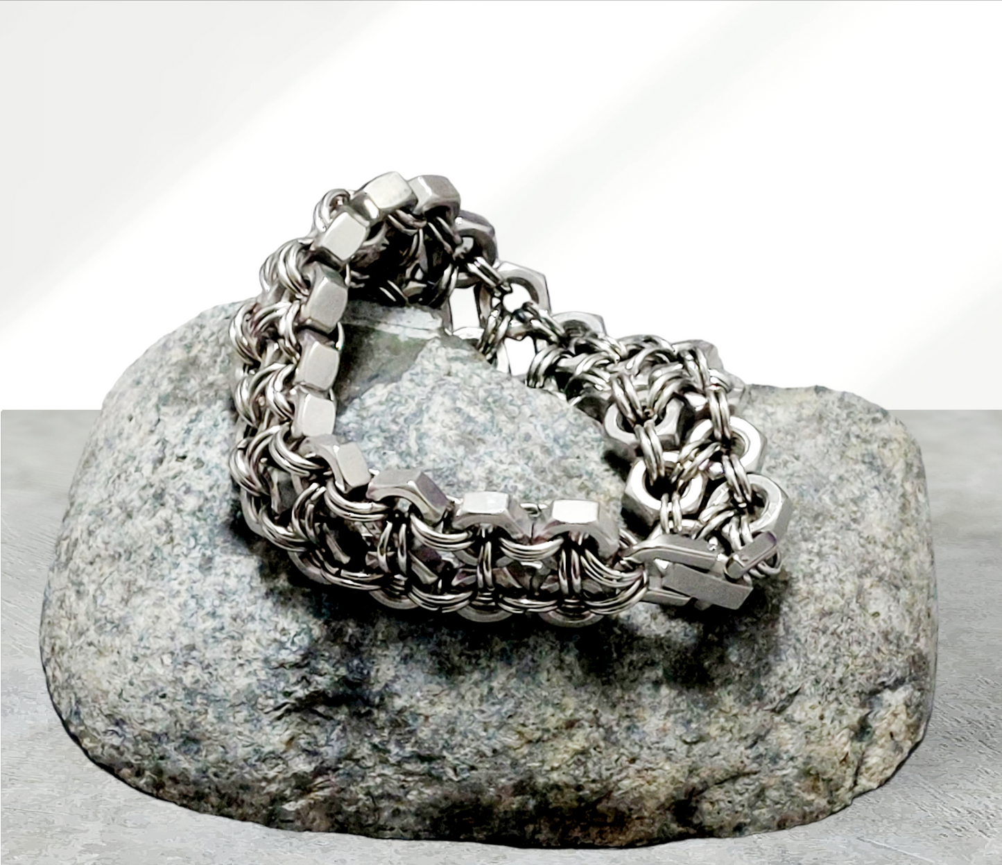 CHUNKY STAINLESS STEEL CUFF BRACELET