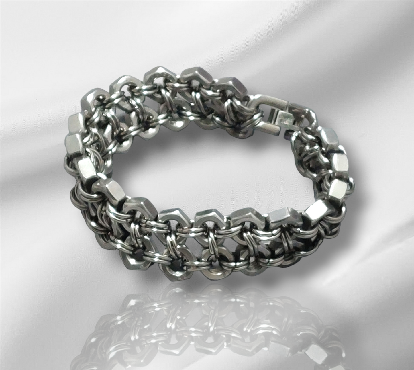 CHUNKY STAINLESS STEEL CUFF BRACELET